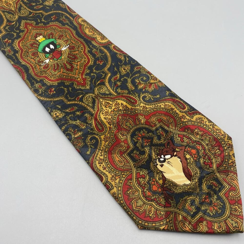 Looney Tunes Mania Tie Paisley Taz Marvin‎ Martian Korea Necktie Bugs Bunny